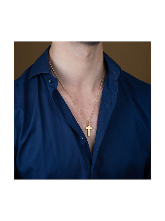 Skaras Jewels Men's Gold Cross 14K Double Sided