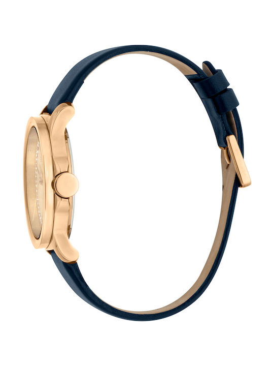 Esprit Γυναικείο Ρολόι 36mm Μπαταρίας με Μαύρο Δερμάτινο Λουράκι