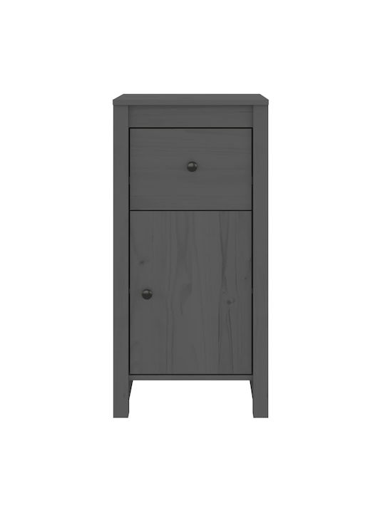 Living Room Display Cabinet Made of Solid Wood Grey 40x35x80cm