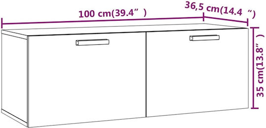 Кремаст Шкаф За Дневна От ПДЧ Сив 100x36.5x35см