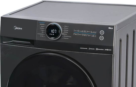 Midea Waschmaschine 9kg mit Dampftechnologie 1400 Umdrehungen BLDC Inverter Quattro Inox MF200W90WB/T-GR