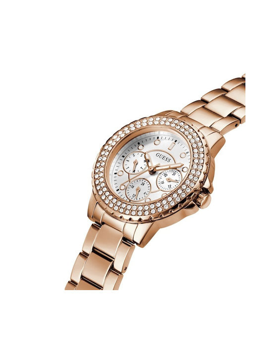 GC Watches Crown Γυναικείο Ρολόι 36mm Χρονογράφος Μπαταρίας με Ροζ Χρυσό Μεταλλικό Μπρασελέ