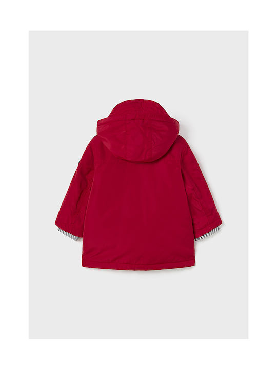 Mayoral Kids Parka Long with Lining & Protection Hood Red