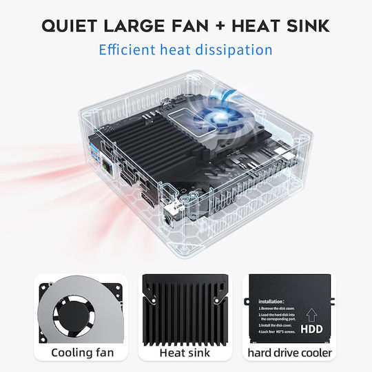 Beelink Mini S PC (Celeron Quad Core N5095/8GB DDR4/256GB SSD/W11 Pro)