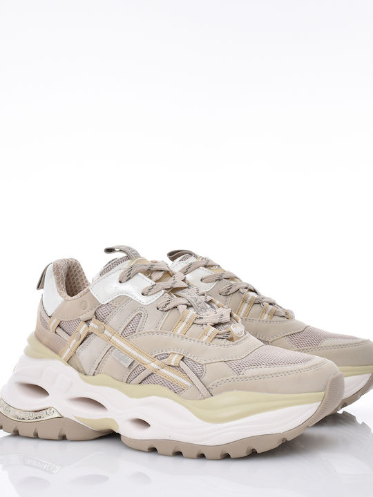 Buffalo Triplet Hollow Chunky Sneakers Beige