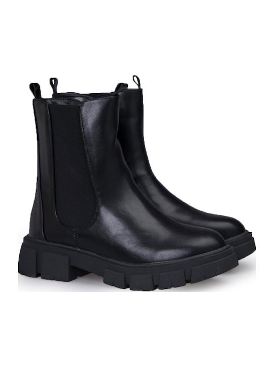 Leather Kids Boots Black