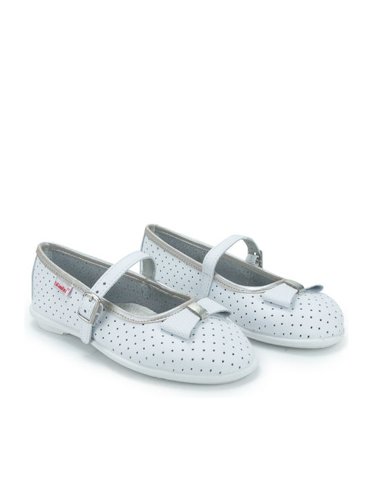 Titanitos Kids Ballerinas with Adjustable Metal Clasp White