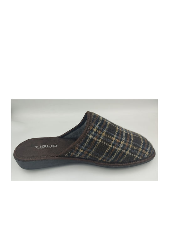 Slippers - Brown plaid