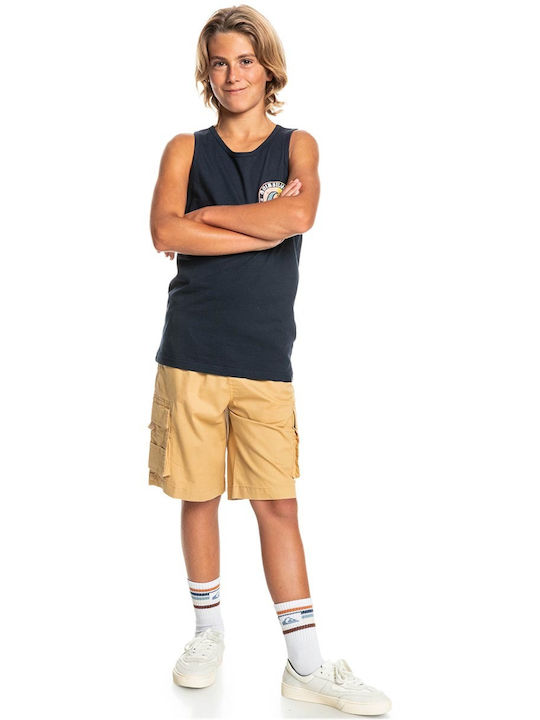 Kinder-Shorts/Bermudas Stoff Cargo To Surf Beige