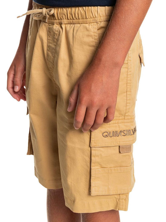 Kinder-Shorts/Bermudas Stoff Cargo To Surf Beige