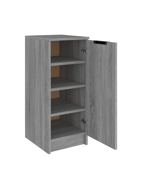 Wooden Shoe Organizer with 4 Shelves Grey 30x35x70cm