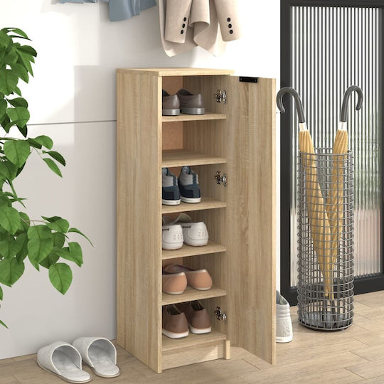 Wooden Shoe Organizer with 6 Shelves Coffee 30x35x100cm