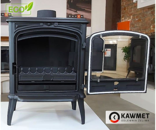 Kawmet Premium Selena S14 Eco Μαντεμένια Ξυλόσομπα 6.5kW Μαύρη