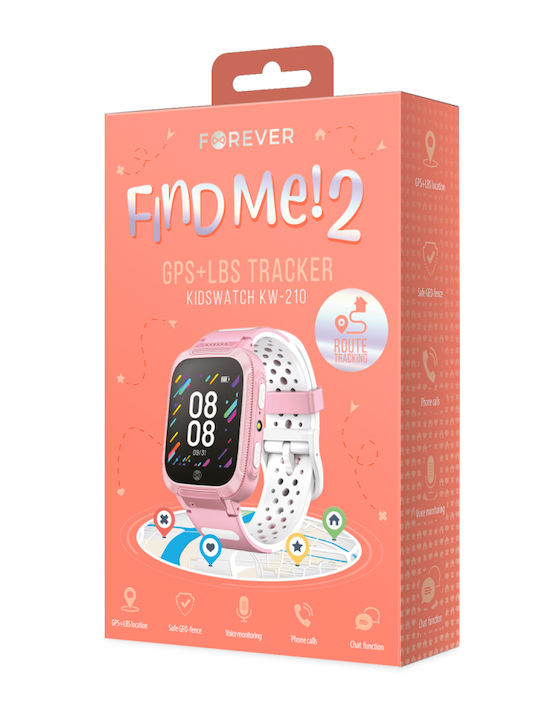 Forever Παιδικό Smartwatch Find Me 2 2G με GPS Ροζ
