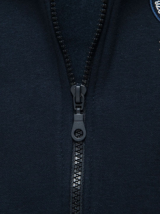 Alouette Παιδική Ζακέτα Φούτερ Fleece με Κουκούλα Navy Μπλε