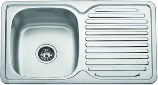 Gloria Fare Minox-201 Ι Ένθετος Νεροχύτης Inox Σατινέ Μ80xΠ50cm Ασημί