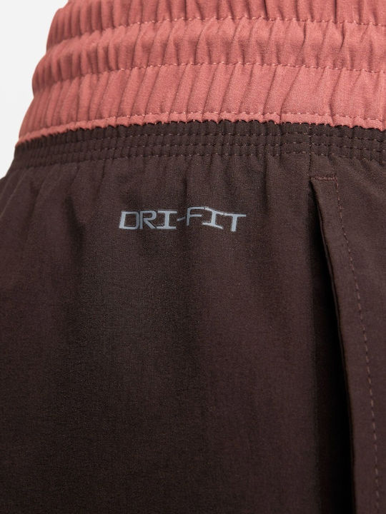 Sportswear Dri-FIT Ψηλόμεσο Παντελόνι Φόρμας με Λάστιχο Καφέ