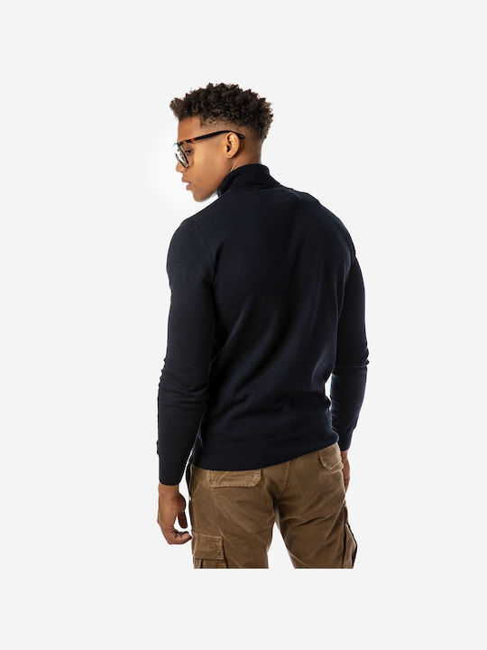 Camaro Men's Long Sleeve Sweater Turtleneck Navy Blue