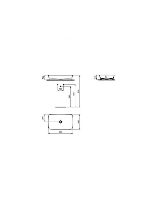 Ideal Standard Ipalyss Aufgesetztes Waschbecken Keramik 65x40x12cm Powder