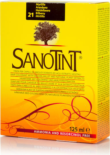 Sanotint Vopsea Clasică De Păr Fără Amoniac 21 Roșu Închis Afine 125ml