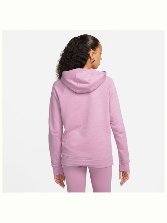 Nike Essential Γυναικείο Φούτερ με Κουκούλα Ροζ