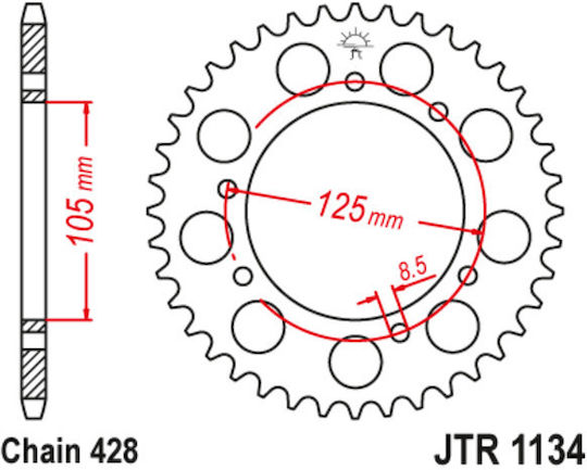 JT Sprockets Rear Sprocket 50 Teeth for Yamaha XT