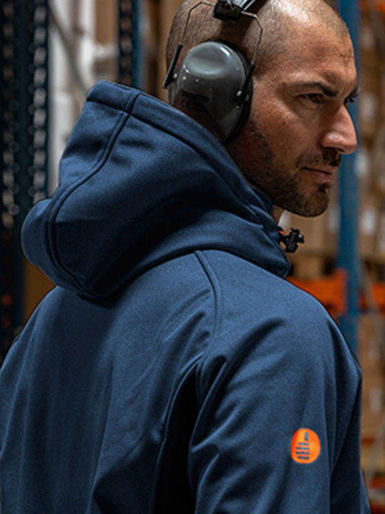Singer Safety Volgam Μπουφάν Εργασίας Softshell με Κουκούλα Μπλε