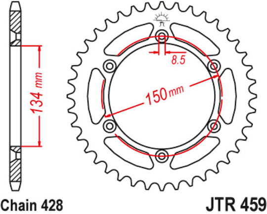 JT Sprockets Γρανάζι Πίσω 52 Δοντιών για Kawasaki KDX