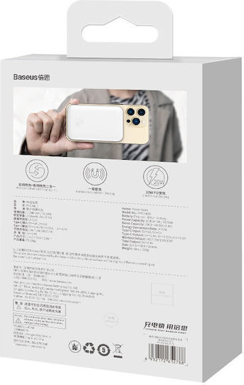 Baseus Magnetic Mini MagSafe Power Bank 10000mAh 20W με Θύρα USB-C Power Delivery Λευκό