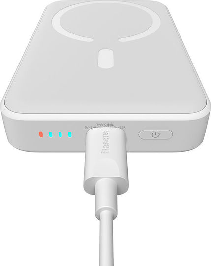Baseus Magnetic Mini MagSafe Power Bank 10000mAh 20W με Θύρα USB-C Power Delivery Λευκό