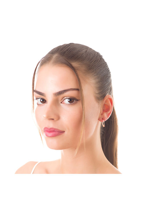 Oxzen Earrings Hoops made of Silver Gold Plated with Pearls