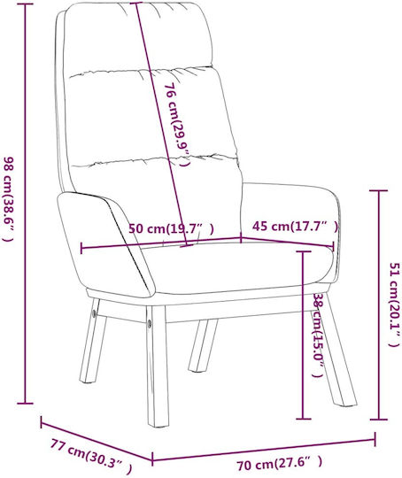 Πολυθρόνα με Υποπόδιο Πράσινο Σκούρο 70x77x98cm