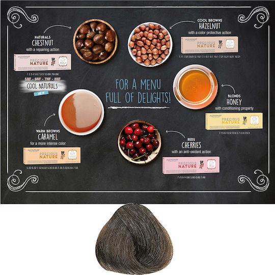 Alfaparf Milano Professional Precious Nature Cool Browns Βαφή Μαλλιών Χωρίς Αμμωνία 7.1 Medium Ash Blond 60ml