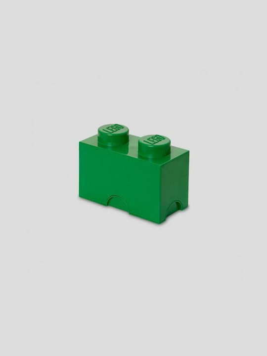 Lego Kids Plastic Toy Storage Box 2-Stud Green 25x12x18cm