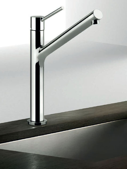 Gessi Thalium Kitchen Faucet Counter Inox Silver