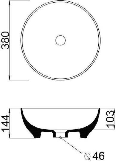 Olympia Trend Round 02 Aufgesetztes Waschbecken Porzellan 38x38x14.4cm Rosa