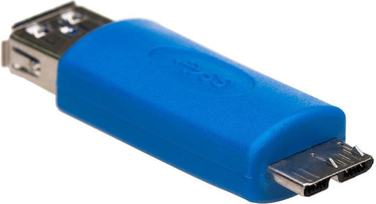 Akyga Μετατροπέας USB-A male σε micro USB male Μπλε 1τμχ AK-AD-25