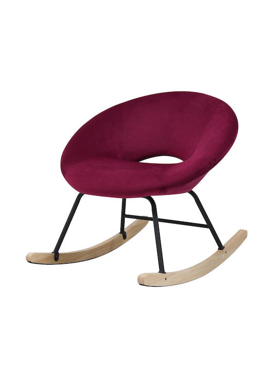 Aiden Schaukelstuhl Samt Red 73.5x85x73cm