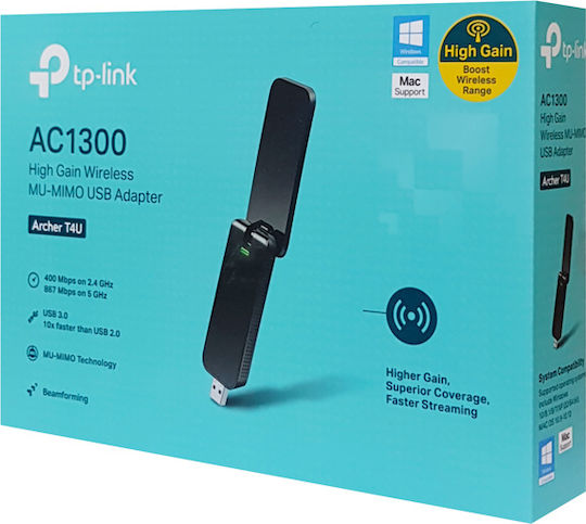 TP-LINK Archer T4U USB Netzwerkadapter mit Drahtloser Verbindung Wi-Fi (Netzwerkversion v3.20)