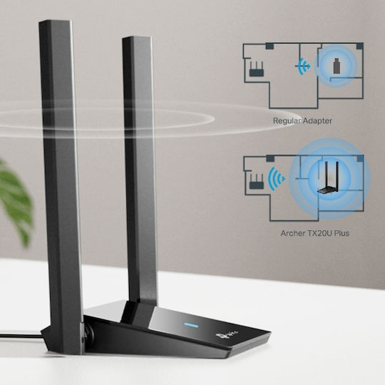 TP-LINK TX20U Plus USB Network Adapter with Wireless Connection Wi-Fi 1775Mbps and Detachable Antenna Standard v1