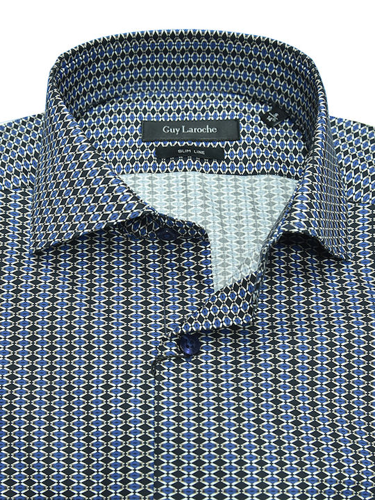Long-sleeved Cotton Shirt Navy Blue