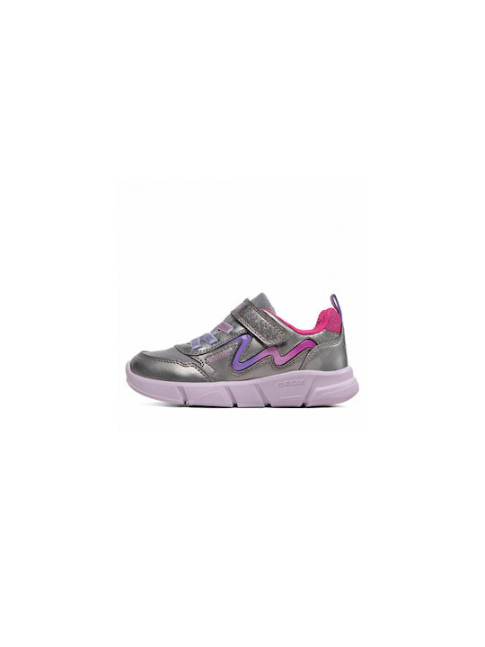 Geox Παιδικά Sneakers Ανατομικά Ασημί