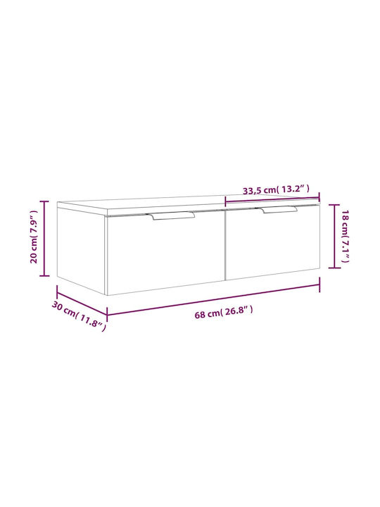 Beige TV Stand L68xD30xH20cm
