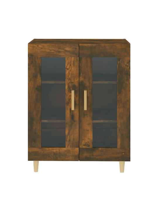 vidaXL Wohnzimmer Vitrine aus Spanplatte mit Verglasung Braune 69.5x34x90cm