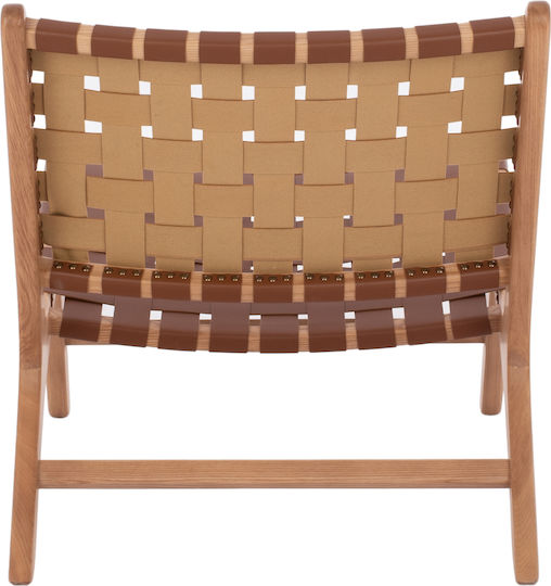 Felipe Armchair from Leatherette Brown 68x79x69cm