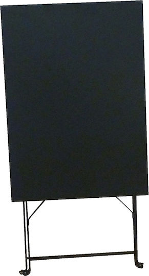 Alma Auxiliary Outdoor Foldable Metal Table Black 50x70x71cm