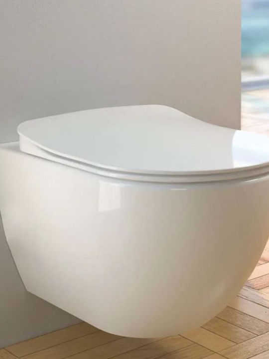 Tema Plastic Soft Close Toilet Slim Seat White 41224-1 46.7cm