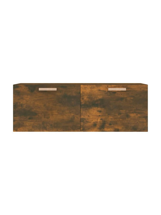Wall-Mounted Living Room Cabinet made of Particle Board in Smoky Oak Colour 100x36.5x35cm
