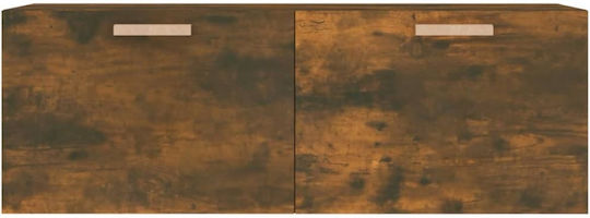 Wall-Mounted Living Room Cabinet made of Particle Board in Smoky Oak Colour 100x36.5x35cm