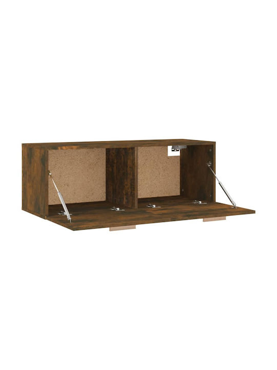 Wall-Mounted Living Room Cabinet made of Particle Board in Smoky Oak Colour 100x36.5x35cm